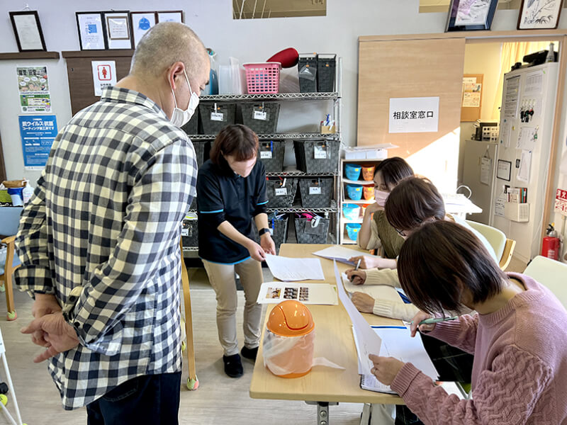 介助指導のブース